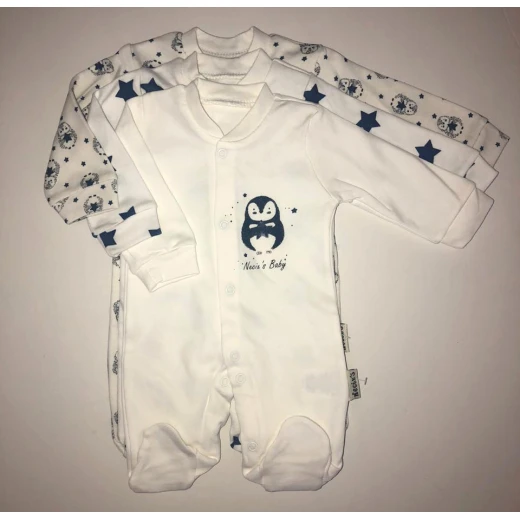 Necix's 3 Overall Set, Nay Blue & White for Newborns - Image 3