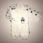 Necix's 3 Overall Set, Nay Blue & White for Newborns