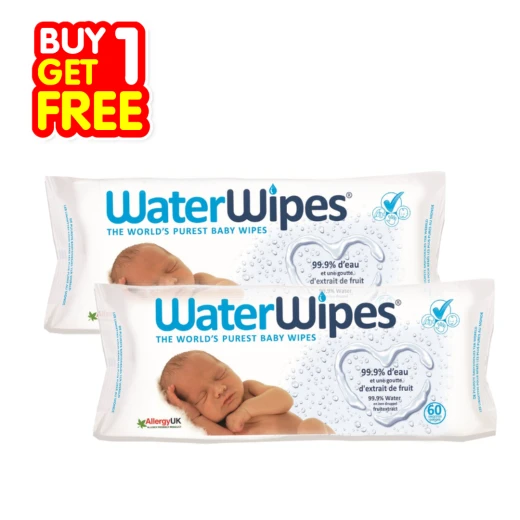 WaterWipes Sensitive Unscented Baby Wipes Package, Buy 1 Get 1 Free