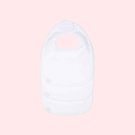 Lassig Newborn Bibs Plain- White Lassig Newborn Bibs Plain- White