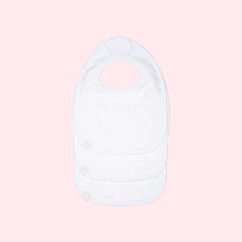 Lassig Newborn Bibs Plain- White - لاسيج