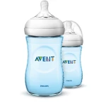 Philips Avent Natural Baby Bottle Slow Flow teat 260 ml, Blue Pack of 2 - فيليبس افينت
