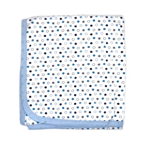 Baby Cotton Blanket, White with Dots