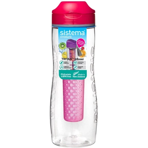 مطره مع انبوب لوضع الفواكه من سيستيما 800 مل, احمر مطره مع انبوب لوضع الفواكه من سيستيما 800 مل, احمر