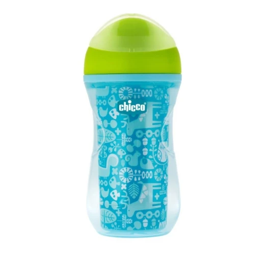 Chicco NaturalFit Insulated Rim Spout Trainer Sippy Cup, 9 Ounce, Green