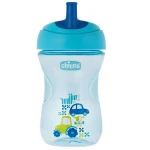 Chicco First Straw Trainer No Spill Sippy Cup 12M+, 9oz, Blue - Chicco