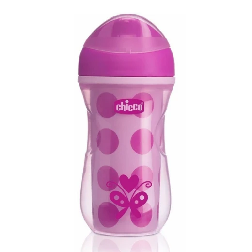 Chicco NaturalFit Insulated Rim Spout Trainer Sippy Cup, 266ml, Pink Chicco NaturalFit Insulated Rim Spout Trainer Sippy Cup, 266ml, Pink