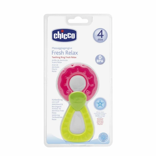 Chicco Fresh Relax Ring With Handle Teether, Fuchsia - Chicco - Image 2