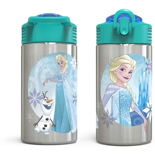 Zak Designs Frozen 15.5oz Stainless Steel Kids Water Bottle with Flip-up Straw Spout - زاك ديزاينز - Image 5