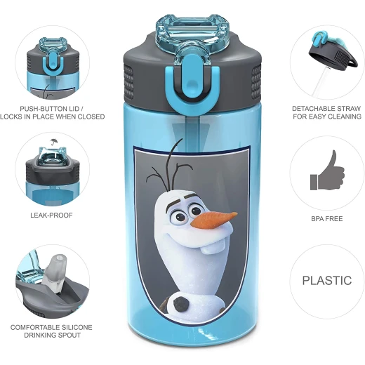 Zak Designs Frozen 2 Olaf 16 oz. Water Bottle With Straw - Zak Designs - Image 3