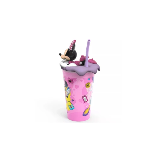 Zak Designs Mickey Mouse & Friends Minnie Mouse 15oz Plastic Cup With Lid And Straw - زاك ديزاينز - Image 2