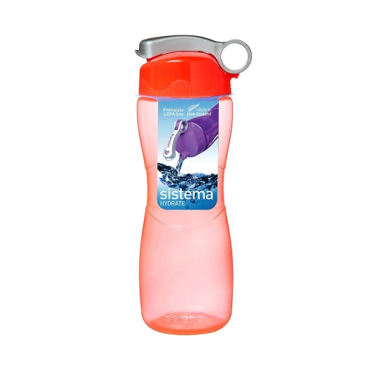 Sistema Hourglass Plastic Water Bottle, 645 ml, Red Sistema Hourglass Plastic Water Bottle, 645 ml, Red