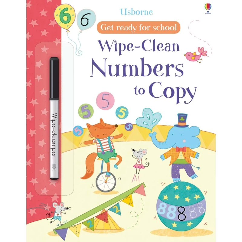 Get Ready For School Wipe-Clean Numbers to Copy, 24 pages - يو إس بورن