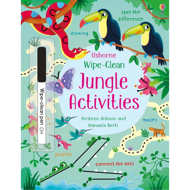 Wipe-Clean Jungle Activities, 24 pages - يو إس بورن