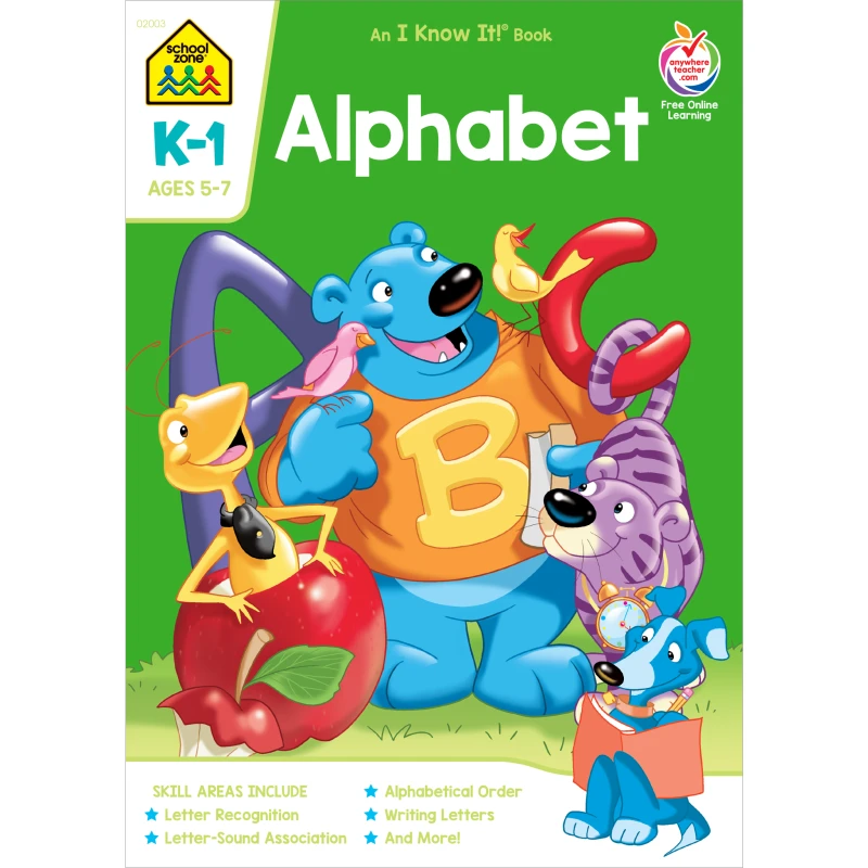 School Zone Alphabet Grades K-1 Workbook, 32 pages - سكول زون