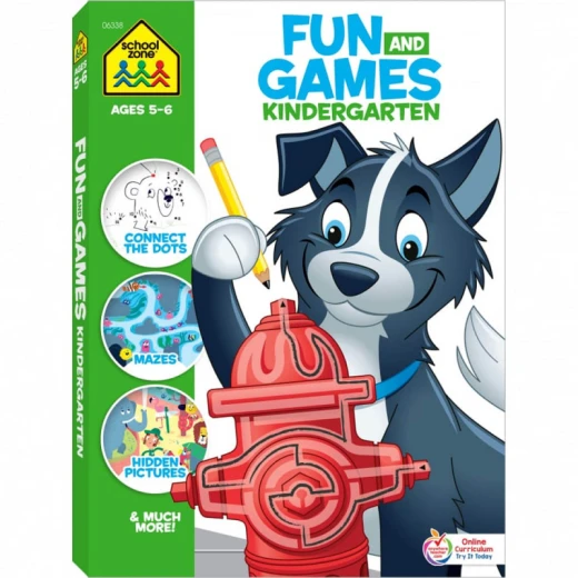 School Zone Fun & Games Kindergarten Ages 5-6, 320 pages School Zone Fun & Games Kindergarten Ages 5-6, 320 pages