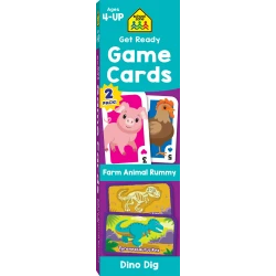 School Zone Preschool Learning Games Farm Animal Rummy & Dino Dig 2 Pack Educational Toys for Kids