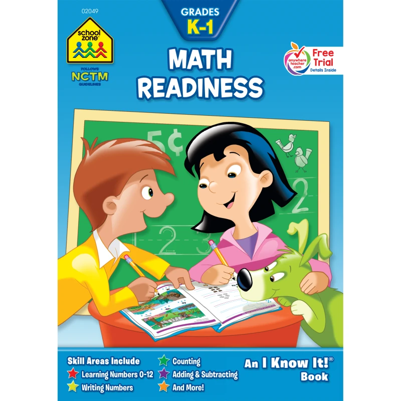 School Zone Math Readiness Grades K-1 Workbook, 32 pages - سكول زون
