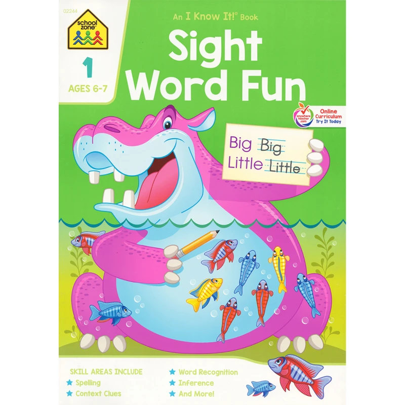 School Zone Sight Word Fun Grade 1 Workbook, 64 pages - سكول زون