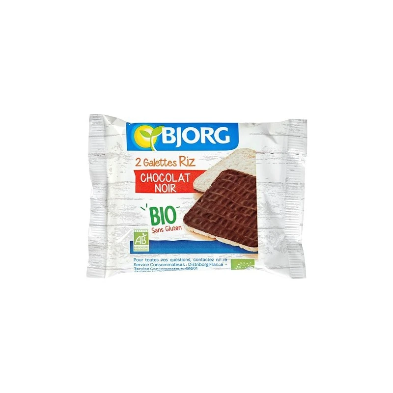 Bjorg Organic Gluten Free Dark Chocolate Rice Cake, 22.5g - بي جورج