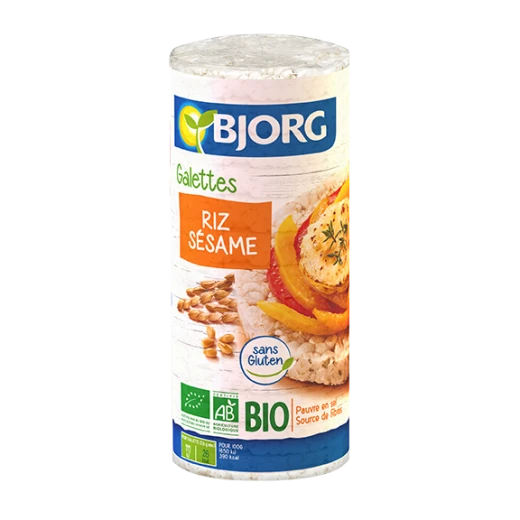 Bjorg Organic Gluten Free Rice Cake with Sesame, 130g