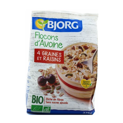 Bjorg Organic Muesli Oatmeal Raisins Seeds, 375g Bjorg Organic Muesli Oatmeal Raisins Seeds, 375g