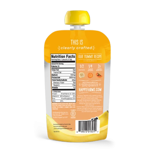Happy Baby Pureed Baby Food Bananas & Sweet Potatoes, 113 g - هابي بيبي - Image 3