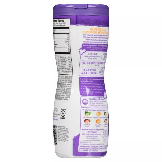 Happy Baby Puffs Purple Carrot & blueberry Puffs - 60 g - هابي بيبي - Image 4