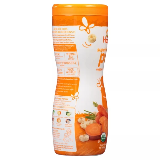 Happy Baby Happy Puffs Organic Sweet Potato - 60 g - هابي بيبي - Image 3