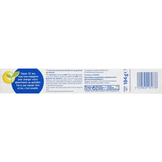 BJORG Organic Sesame Cookies, 184 g - بي جورج - Image 3