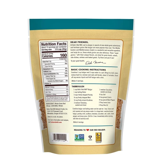 Bob's Red Mill Red Bulgur/Hard Wheat Ala, 680 g - بوبز ريد ميل - Image 4