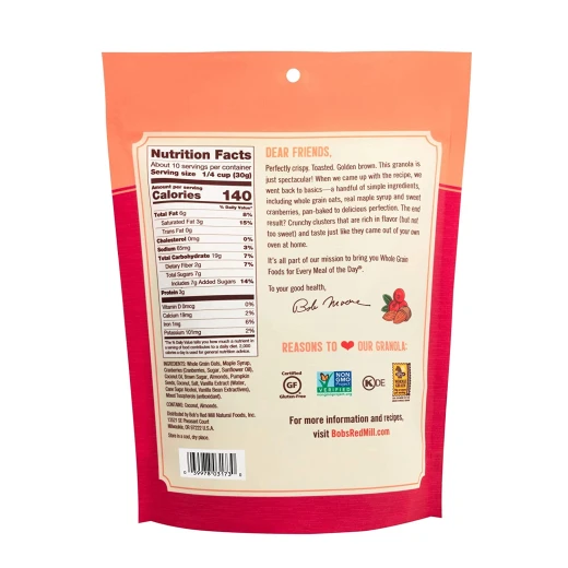 Bob's Red Mill Pan-Baked Cranberry Almond Granola, 312 g - بوبز ريد ميل - Image 2