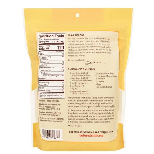 Bob's Red Mill, Whole Grain Oat Flour, 510 g - بوبز ريد ميل - Image 3