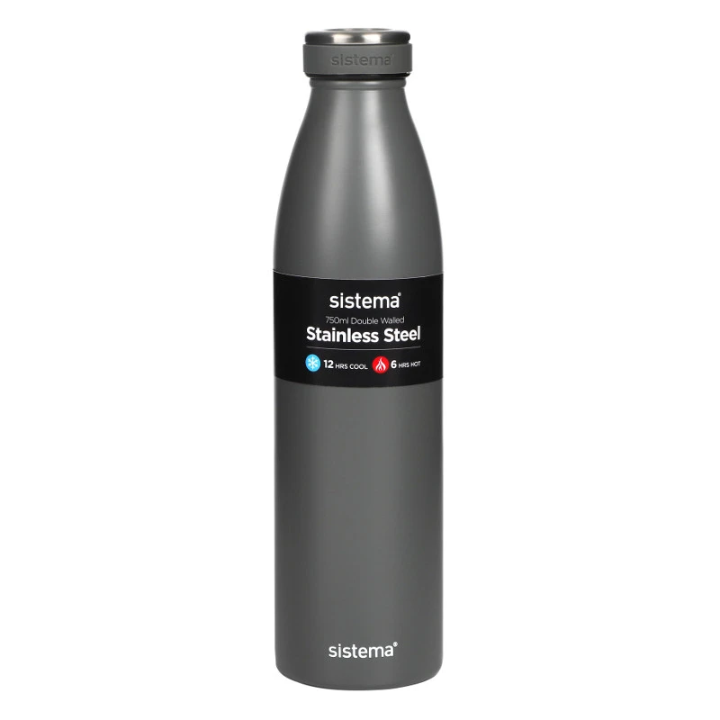 زجاجة ستانلس ستيل 750 مل من سيستيما - رمادي - سيستما