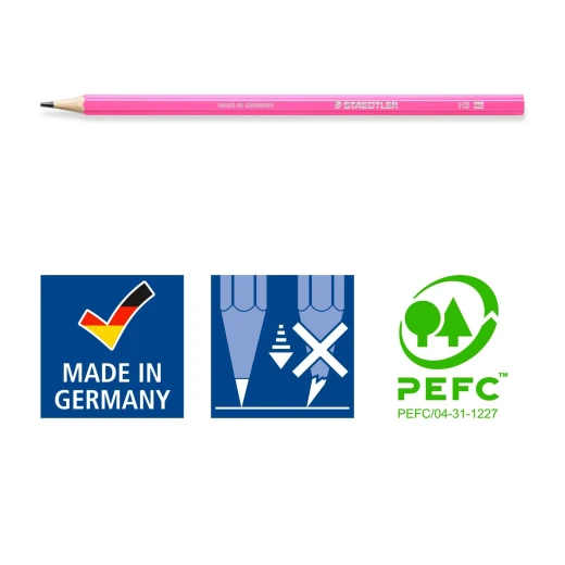 Staedtler Wopex Neon Graphite Pencil Kit - Pink with Sharpener and Eraser - ستدلر - Image 3
