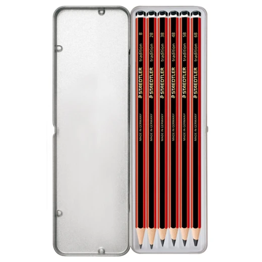 Staedtler Tradition Softlead Pencil, Tin of 6 - ستدلر - Image 4