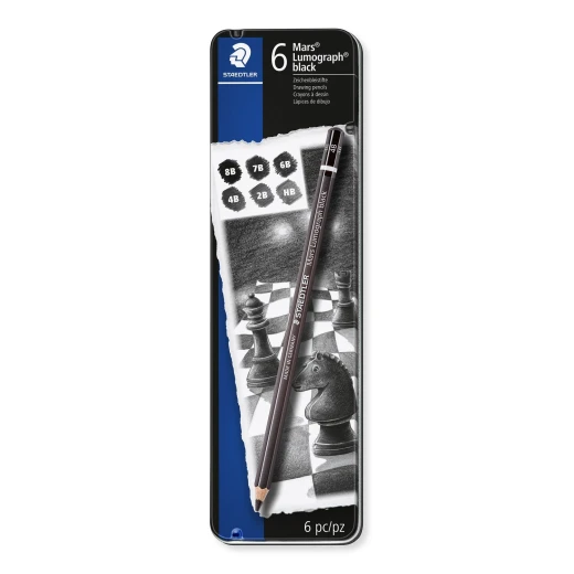 Staedtler Mars® Lumograph® Black Drawing Pencil Pack of 6 Staedtler Mars® Lumograph® Black Drawing Pencil Pack of 6