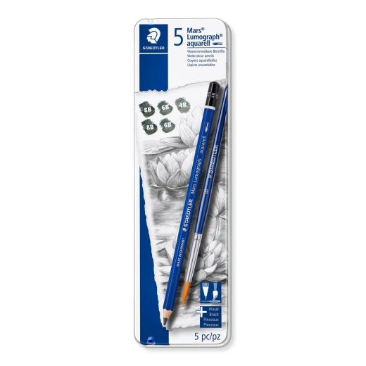 Staedtler Mars® Lumograph® Aquarell Watercolour Graphite Pencil Pack of 5 Staedtler Mars® Lumograph® Aquarell Watercolour Graphite Pencil Pack of 5
