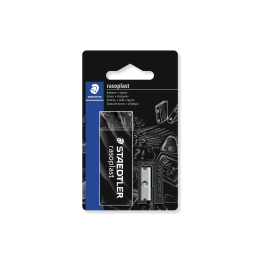 Staedtler Rasoplast Eraser Set and Pencil Sharpener, Black Staedtler Rasoplast Eraser Set and Pencil Sharpener, Black