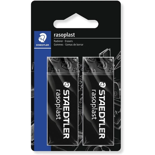 Staedtler Rasoplast Eraser Pack of 2, Black Staedtler Rasoplast Eraser Pack of 2, Black