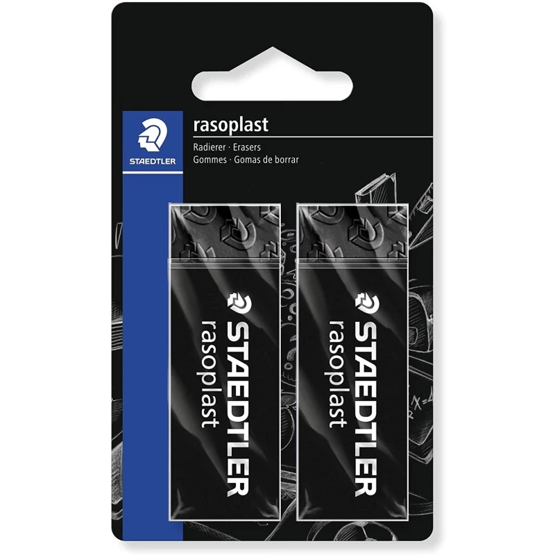 Staedtler Rasoplast Eraser Pack of 2, Black - ستدلر