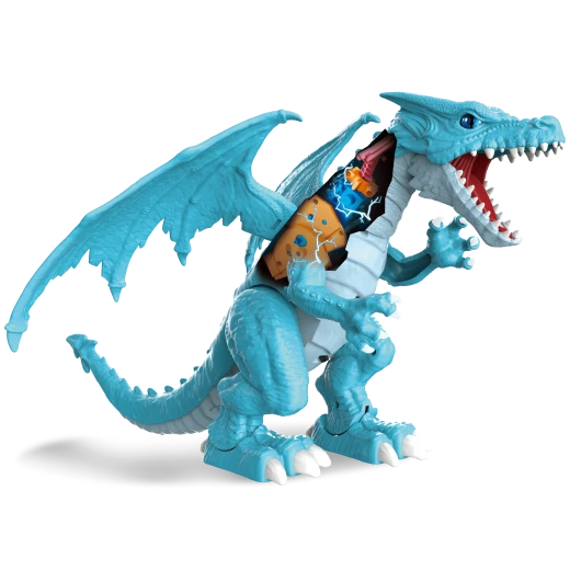 Zuru Robo Alive Roaring Ice Dragon Battery-Powered Robotic Toy, Blue - زورو - Image 4