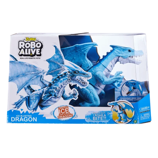 Zuru Robo Alive Roaring Ice Dragon Battery-Powered Robotic Toy, Blue Zuru Robo Alive Roaring Ice Dragon Battery-Powered Robotic Toy, Blue