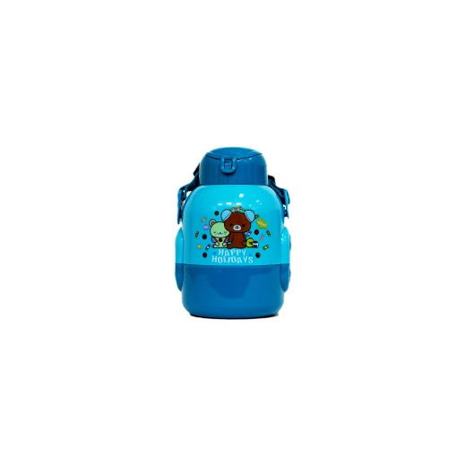 Water Bottle for Kids, Happy Holidays, Blue Water Bottle for Kids, Happy Holidays, Blue