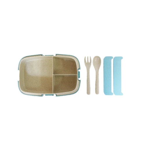 Elliptical Kids School Lunch Box, Blue&Brown - Image 2