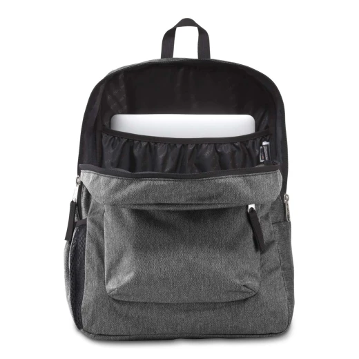 JanSport Cross Town Remix Backpack, Black White Herringbone - جان سبورت - Image 3