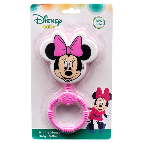 Minnie Head Shaped Baby Rattle, Pink - ديزني