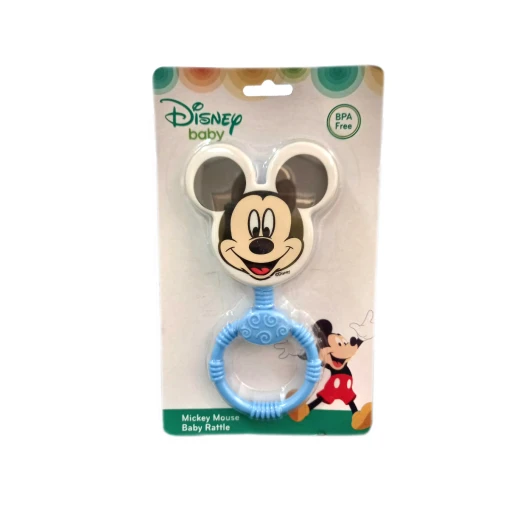 Mickey Head Shaped Baby Rattle, Blue Mickey Head Shaped Baby Rattle, Blue