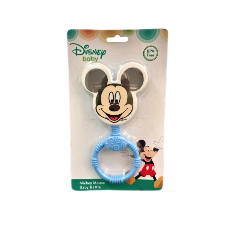 Mickey Head Shaped Baby Rattle, Blue - ديزني