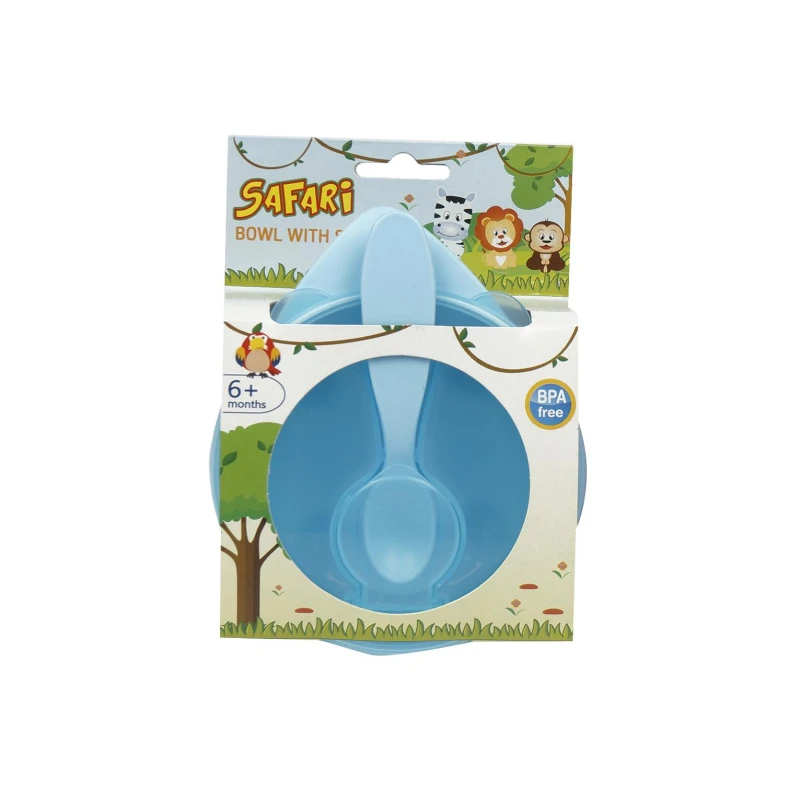 Safari Baby Bowel Set With Spoon, Blue